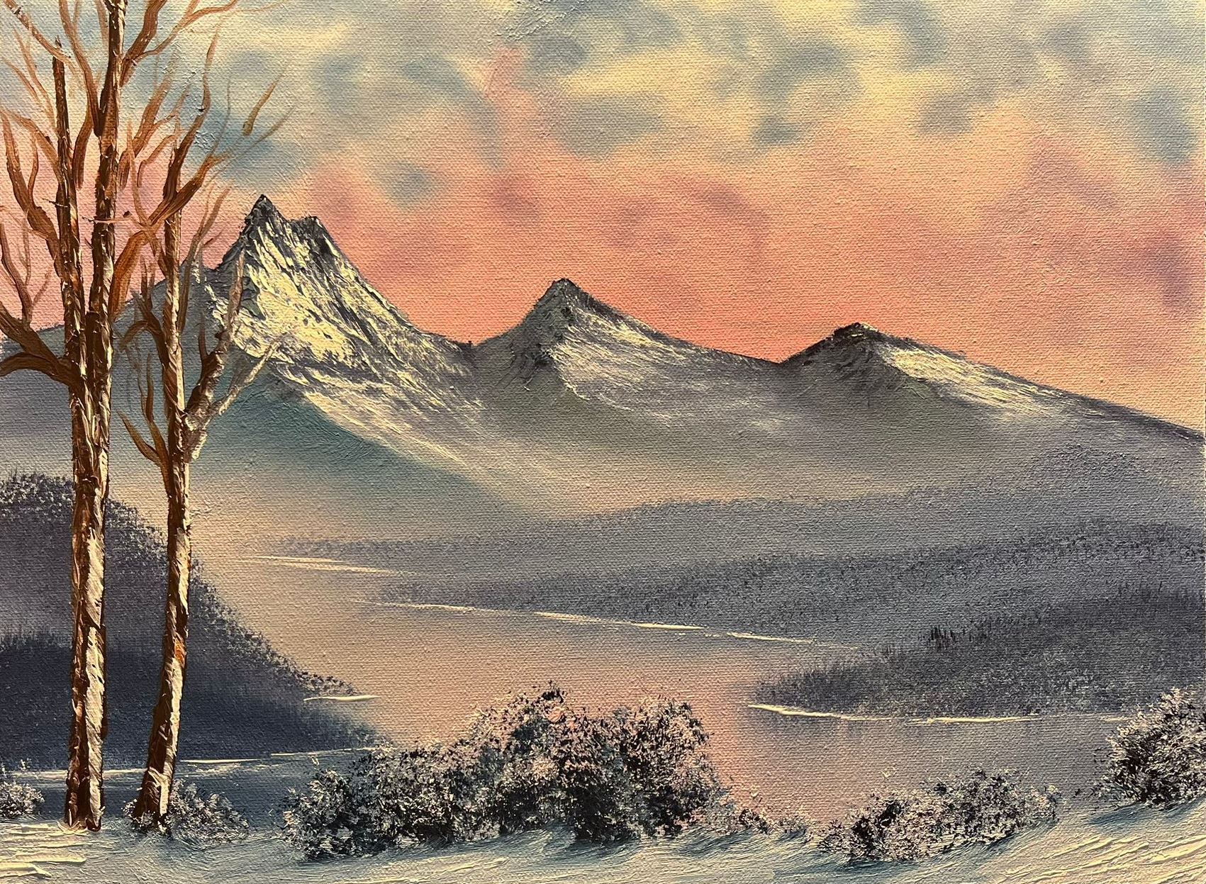 winterliche Landschaft gemalt von Svenja Benz in der Wet-on-Wet Technique&reg; von Bob Ross
